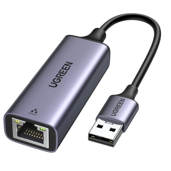 محوّل UGREEN من USB 3.0 إلى منفذ شبكة RJ45 يتيح توصيل الكمبيوتر أو اللابتوب بالإنترنت السلكي بسرعة تصل إلى 1000