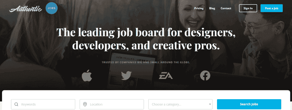 موقع  Authentic Jobs