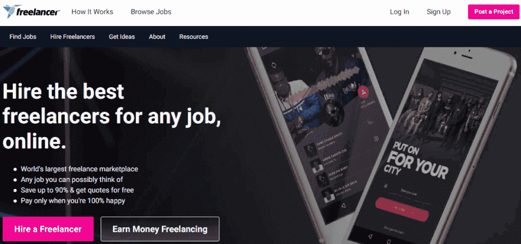 موقع  Freelancer - مواقع الوظائف المستقلة