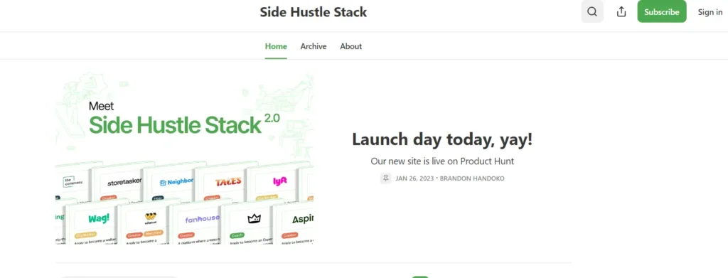 شرح موقع side hustle stack