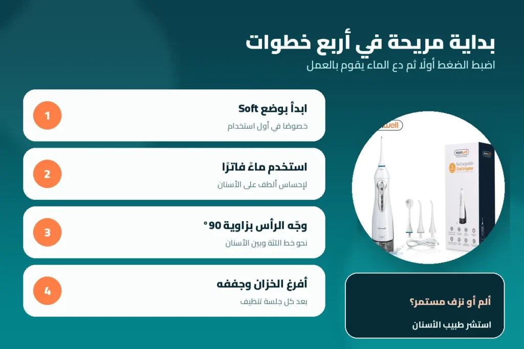 طريقة استخدام الخيط المائي Mornwell D52 بأمان للمبتدئ